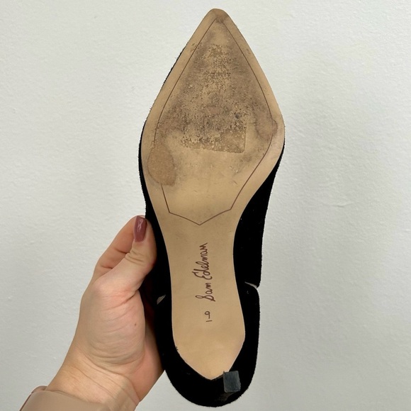 Sam Edelman Black Mesh & Suede Pointed Toe Heels - Picture 6 of 8